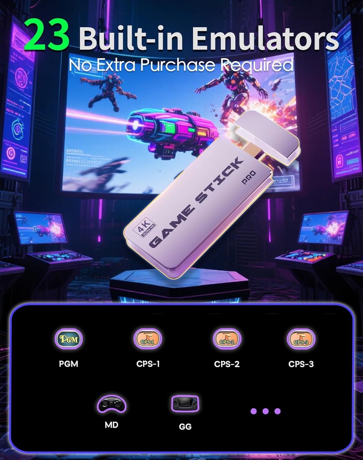 2026 Upgraded Retro Gaming Console Stick Pro, Video Games Stick with 4K HDMI Bui