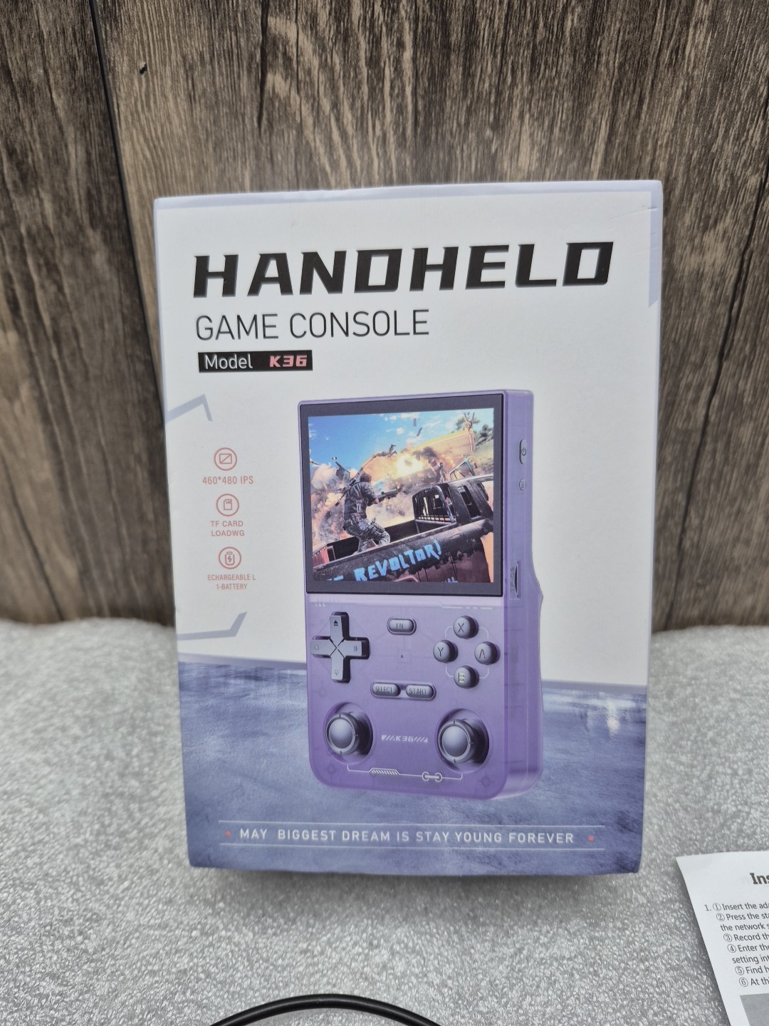 K36 Retro Handheld Video Game Console 16000 Games Emulator 3.5 Inch purple