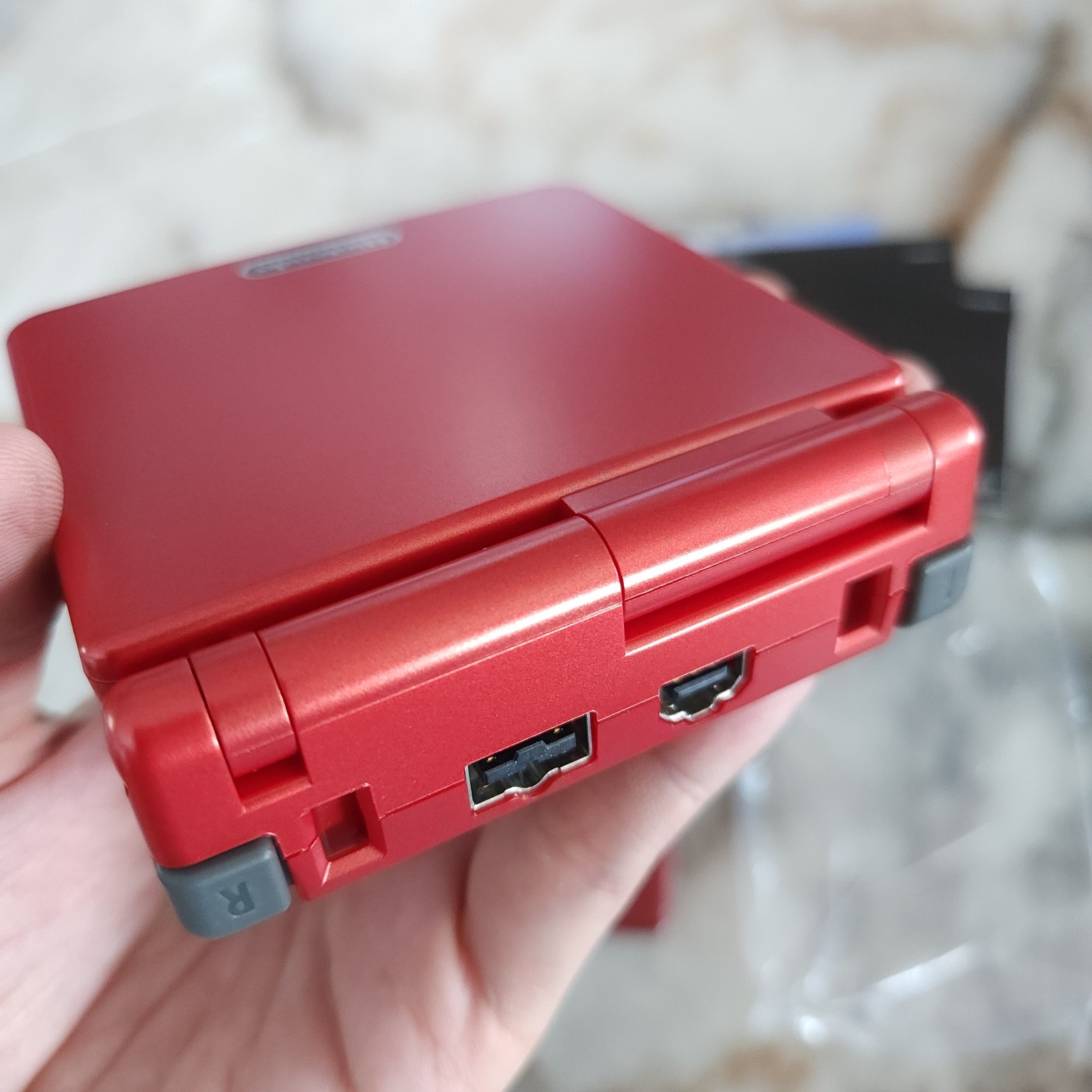 Game Boy Advance GBA SP AGS 001 Flame Red CIB NEVER USED