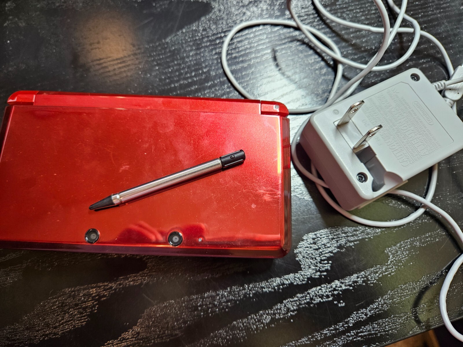 Flame Red Nintendo 3DS w/ Stylus + Charger – Authentic NTSC U.S. Region