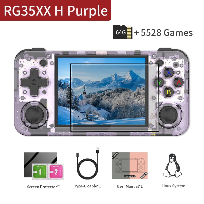 RG35XX H Handheld Game Console Linux 3.5 Inch IPS Screen H700 Retro Video Games