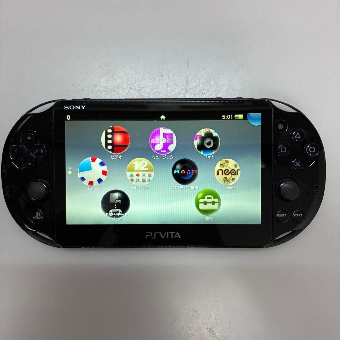 Sony PS Vita Slim PCH-2000 Black CIB Charger 8GB Memory Card Excellent Japan