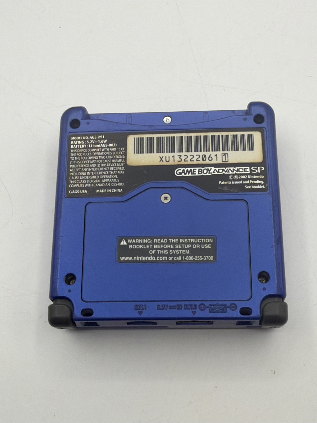 Nintendo Gameboy Advance GBA SP Cobalt Blue Handheld Console System AGS-001