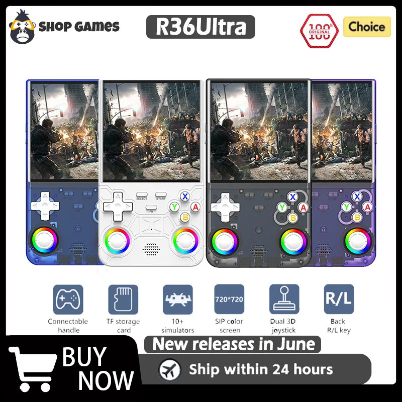 R36 Ultra 2025 Open Source R36S Video Game Console Linux System 4.0 Inch IPS Scr