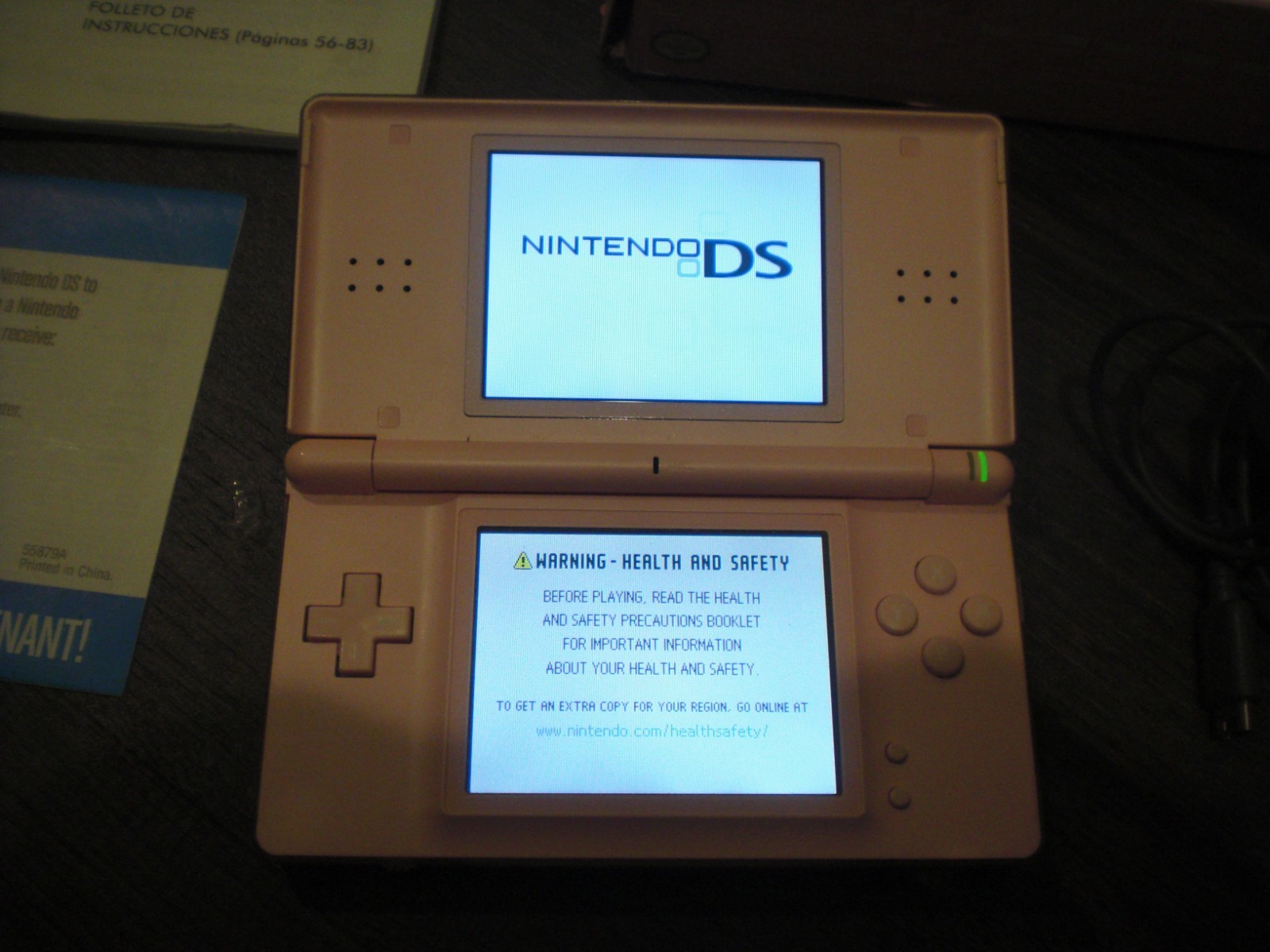 Nintendo DS Lite Coral Pink Console System COMPLETE CIB Box MATCHING SERIAL TEST