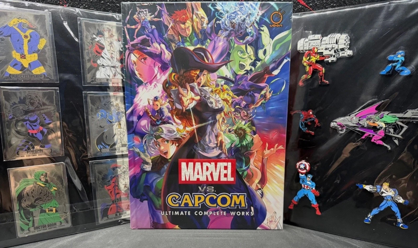 Marvel Vs Capcom Ultimate Complete Works Deluxe + 6 Pins + 6 Metal Card Set Udon