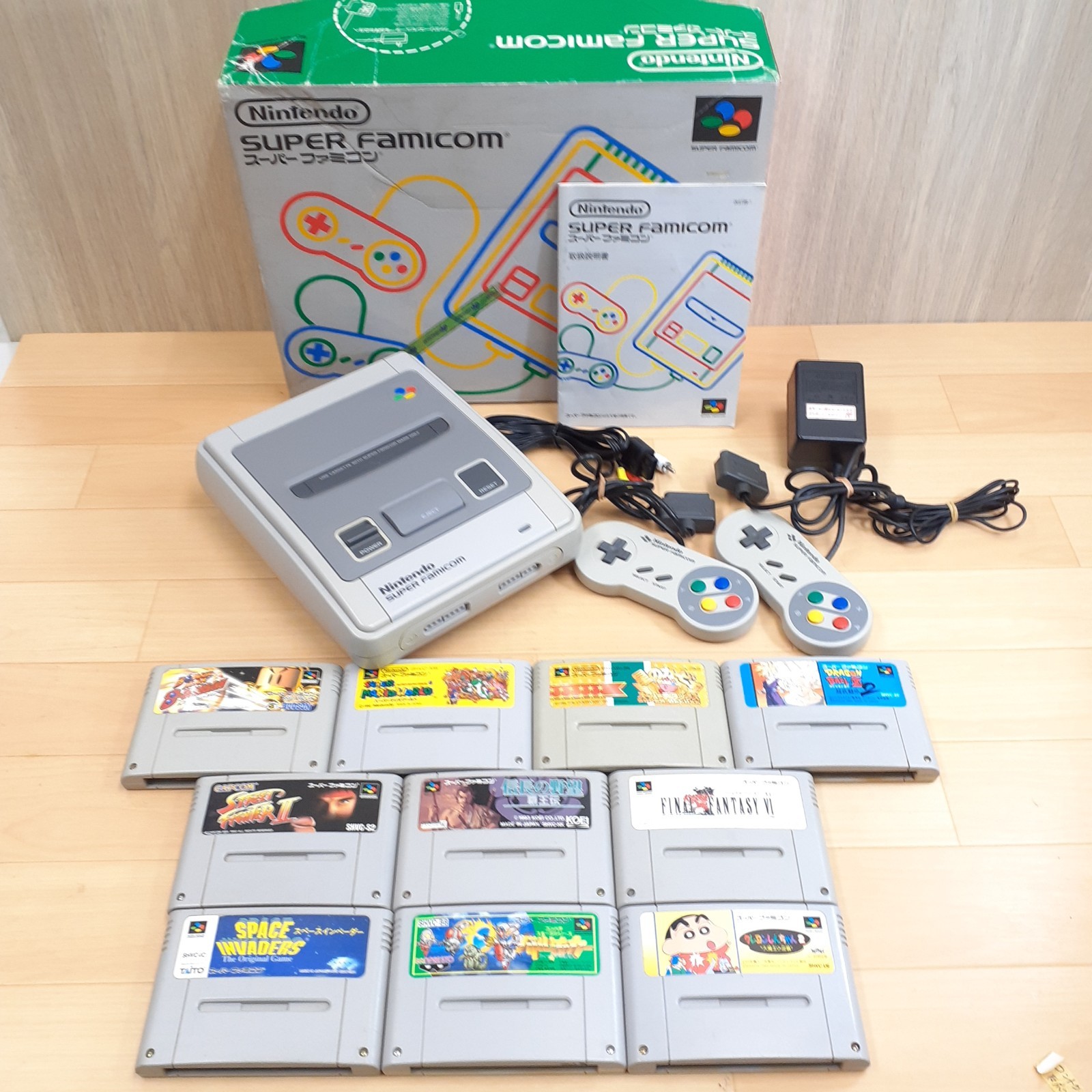 Nintendo Super Famicom Console with box 10 games CIB SNES Japan SHVC-001