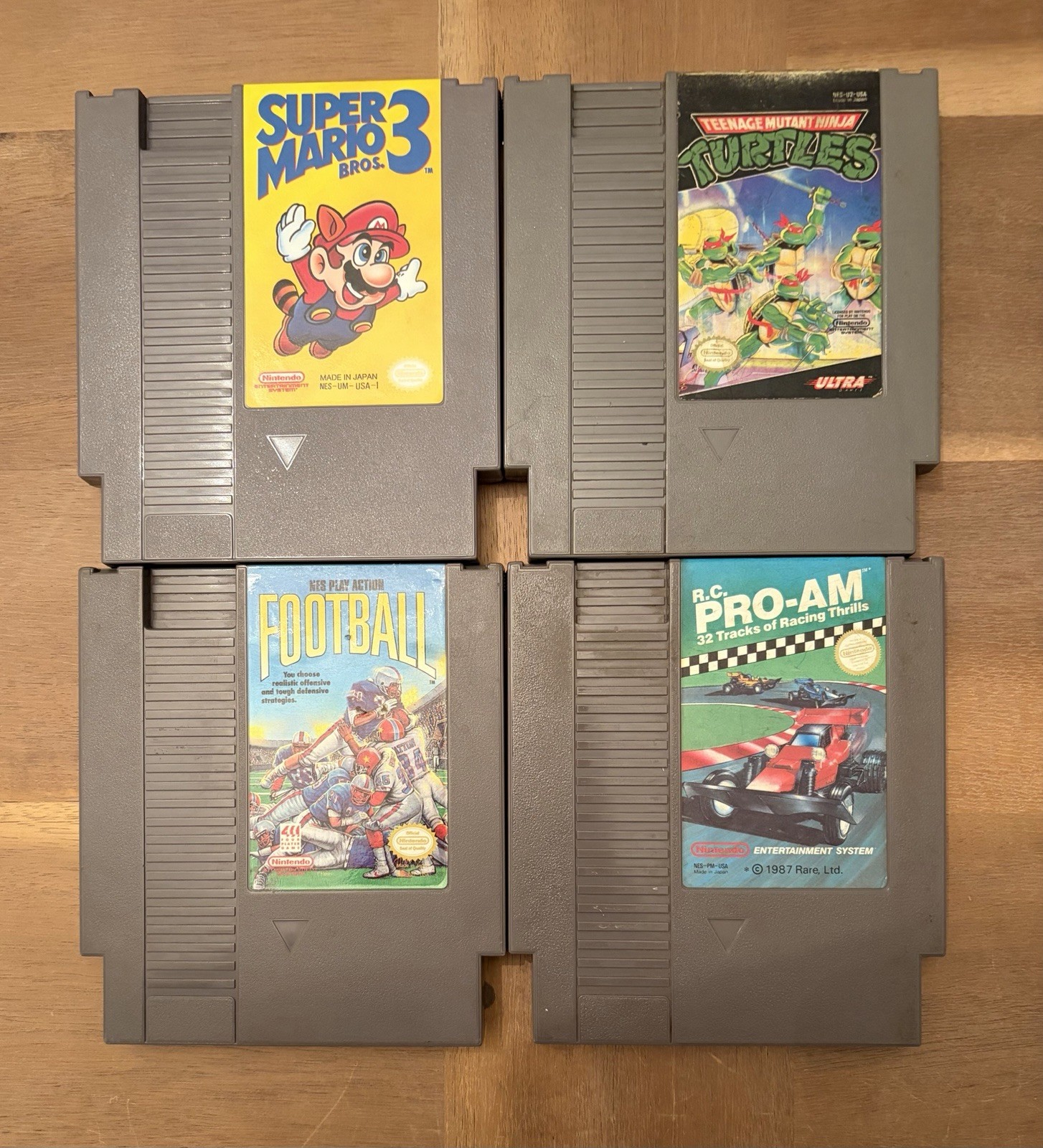 Original Nintendo Nes System Console Super Mario TMNT Football ProAm game bundle