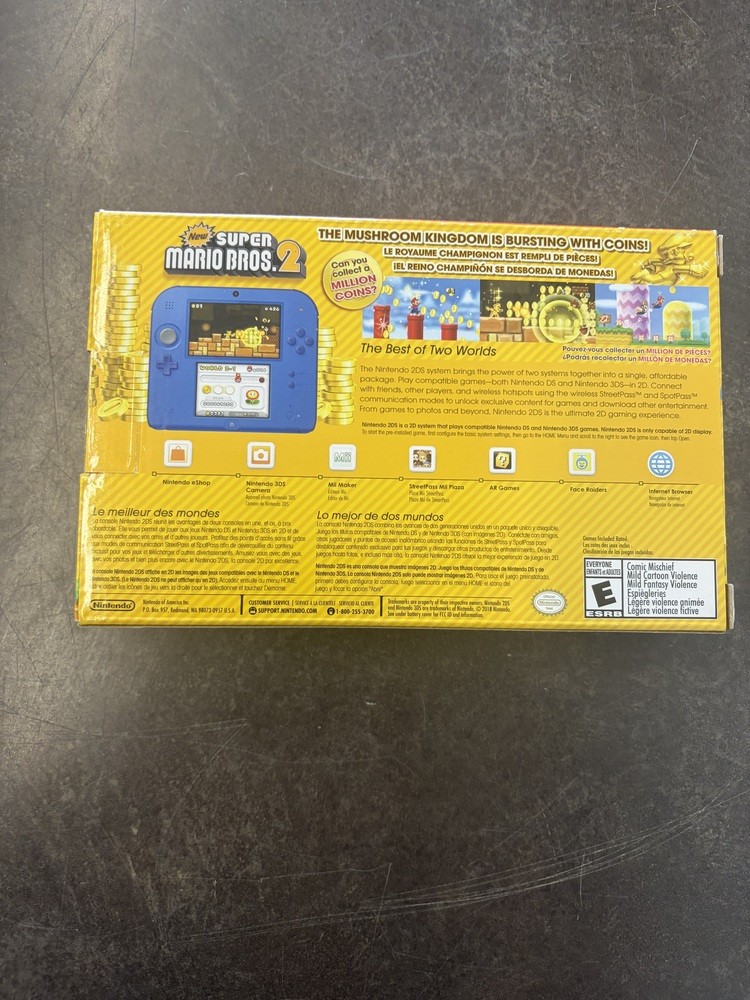 BRAND NEW OPEN BOX NINTENDO SUPER MARIO BROS. 2 ELECTRIC BLUE
