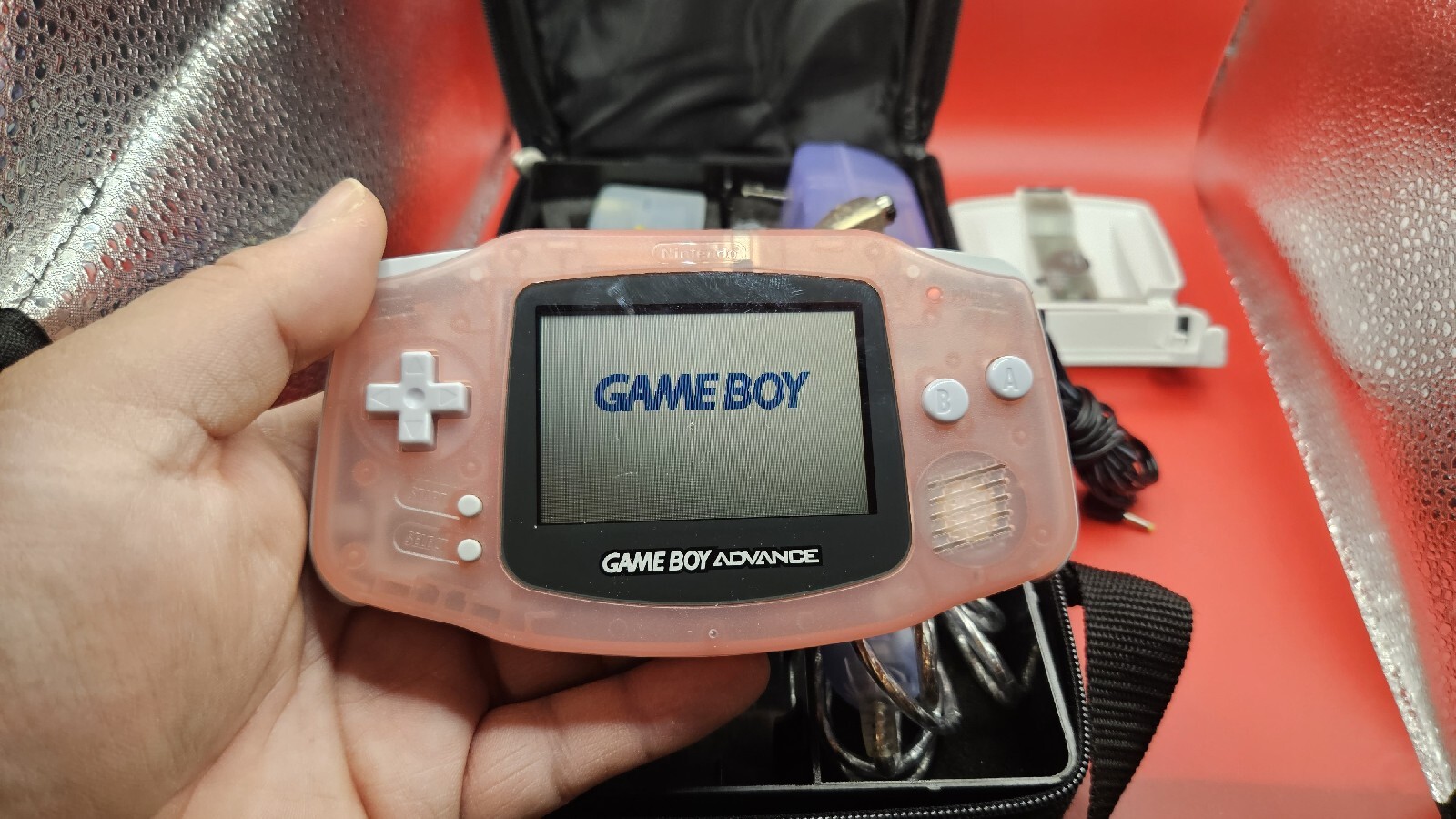 Nintendo Game Boy Advance Handheld System – Fuchsia Pink With Case & Accessories