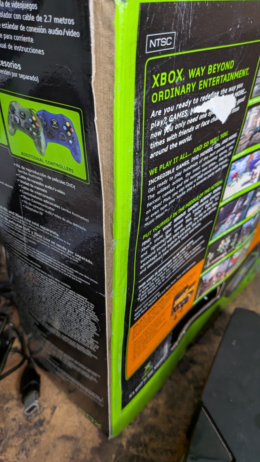 Xbox Original Console Bundle in Box – 10 Games – OEM Cables + Controller Tested