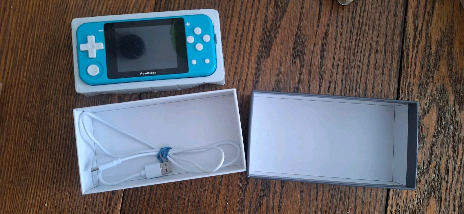 Light blue used powkiddy q90 Portable Emulator Console