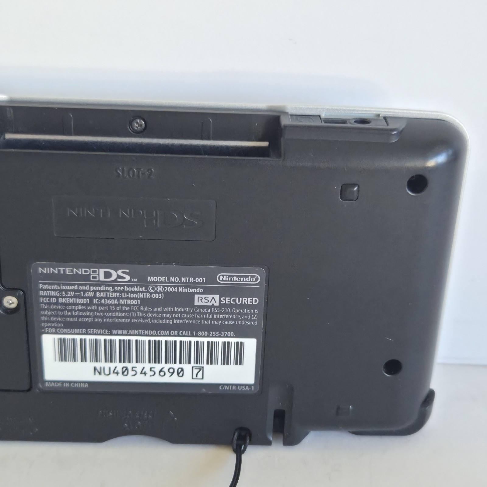 Nintendo DS Original Platinum Silver Console jpn w/ Stylus TESTED (Screen Lines)