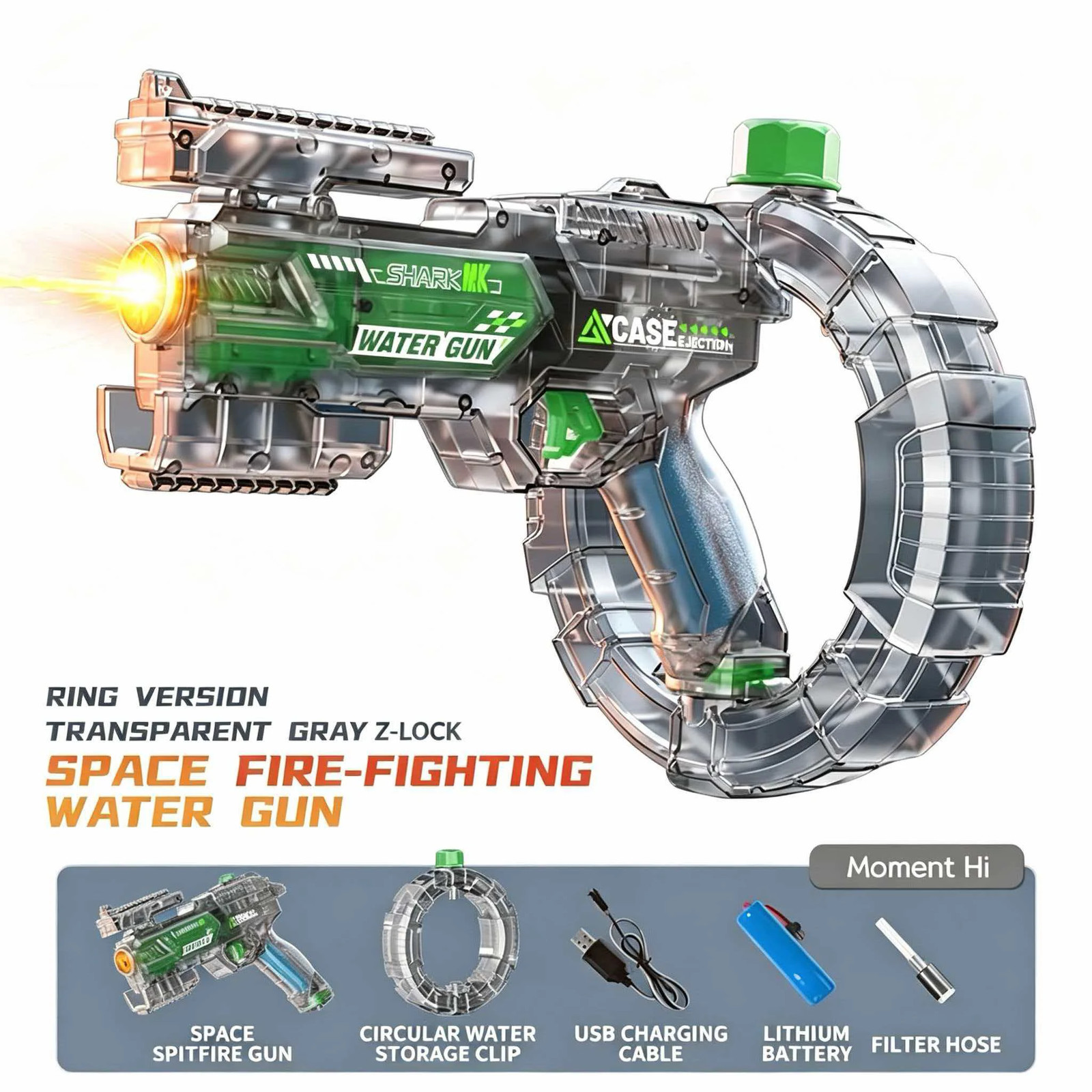 Simulated Firing and Recoil Electric Water Gun Toys Children Automatic Sensor Li
