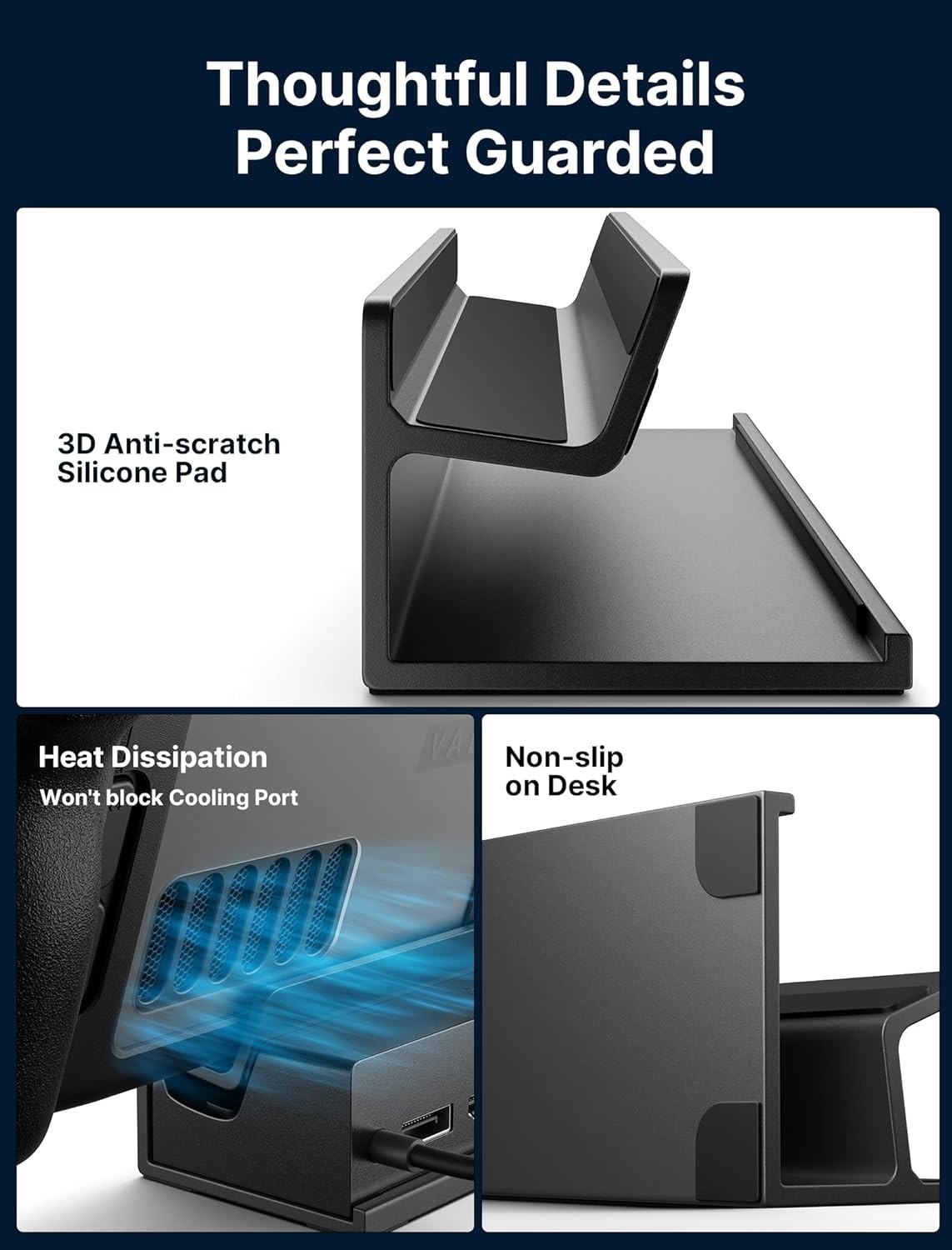 Secure Frosted Aluminum Alloy Stand for Steam Deck – Compact & Reliable