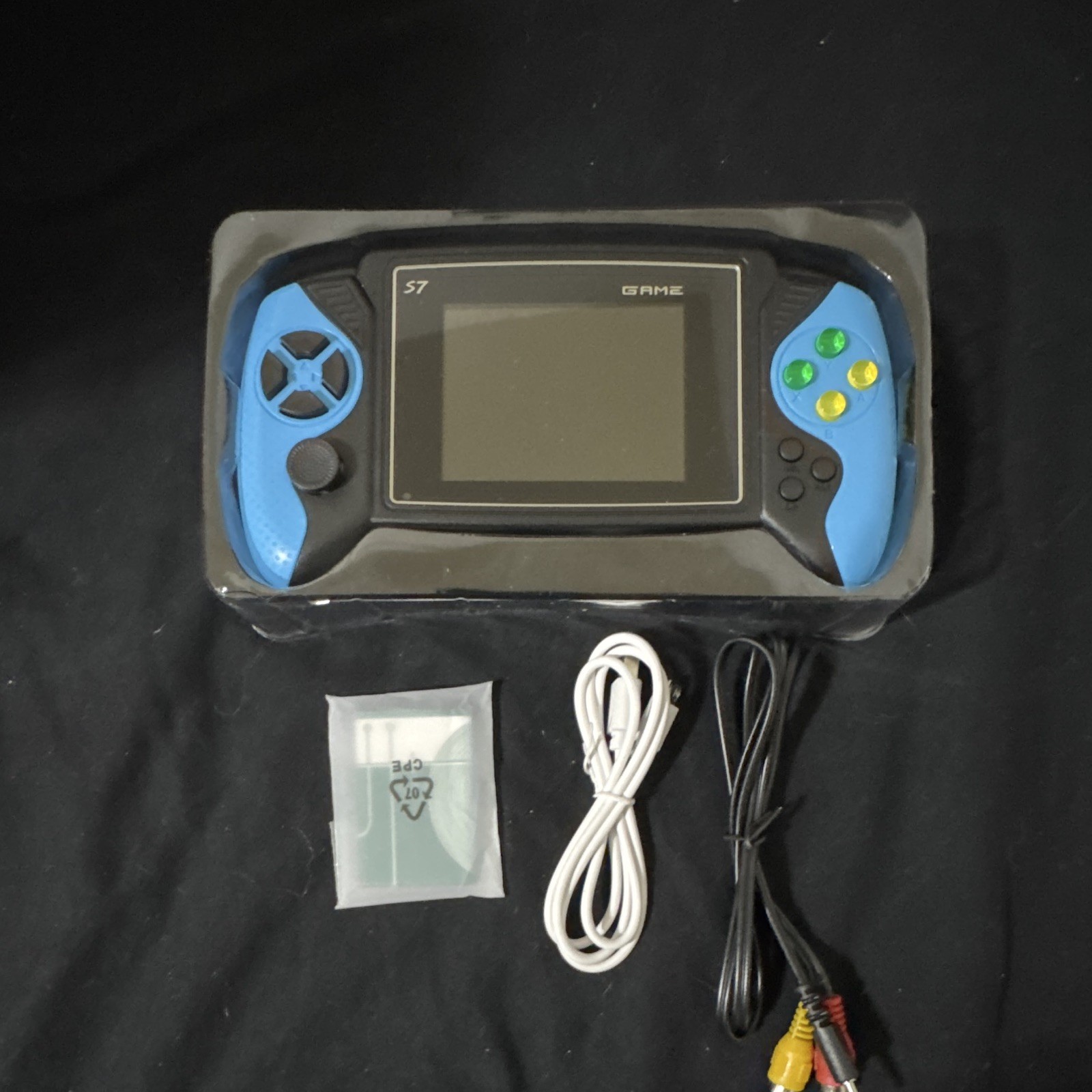 S7 Game Box Handheld System Rechargeable Blue/Black w/ AV & USB Cable