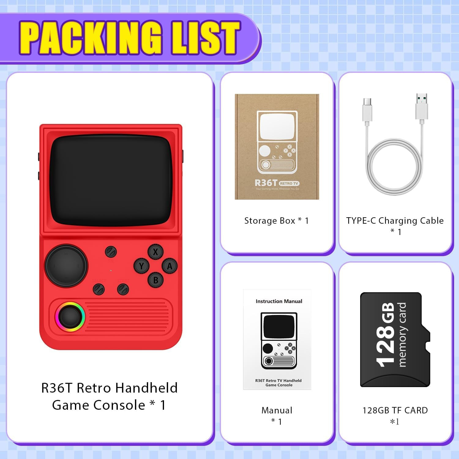 R36T Retro Gaming Console, 3.5”IPS Screen Crt-Inspired, Handheld Game Console 6