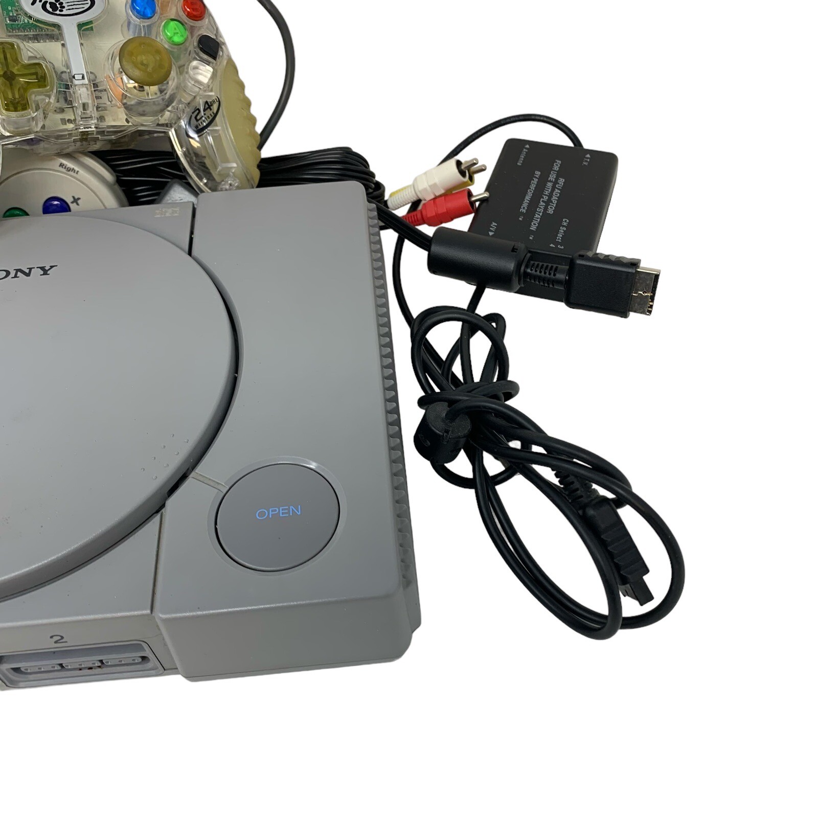 PlayStation System PS1 Bundle Cords 4 DualShock Controllers 2 Memory Cards