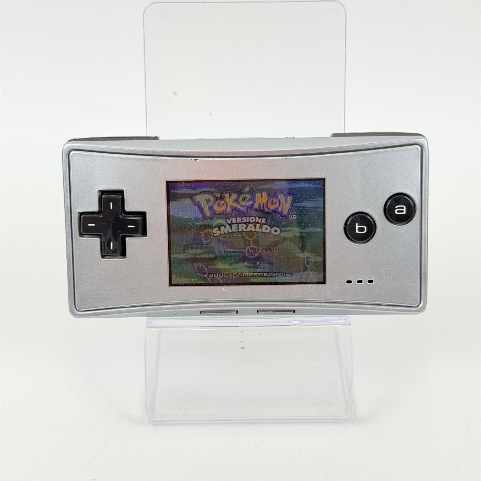 NINTENDO GAME BOY MICRO GREY CONSOLE + CABLE 💎 GREAT – TESTED🎁