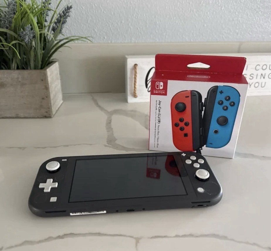 Nintendo Switch Lite Gray with Neon Red & Blue Joy-Con Controllers