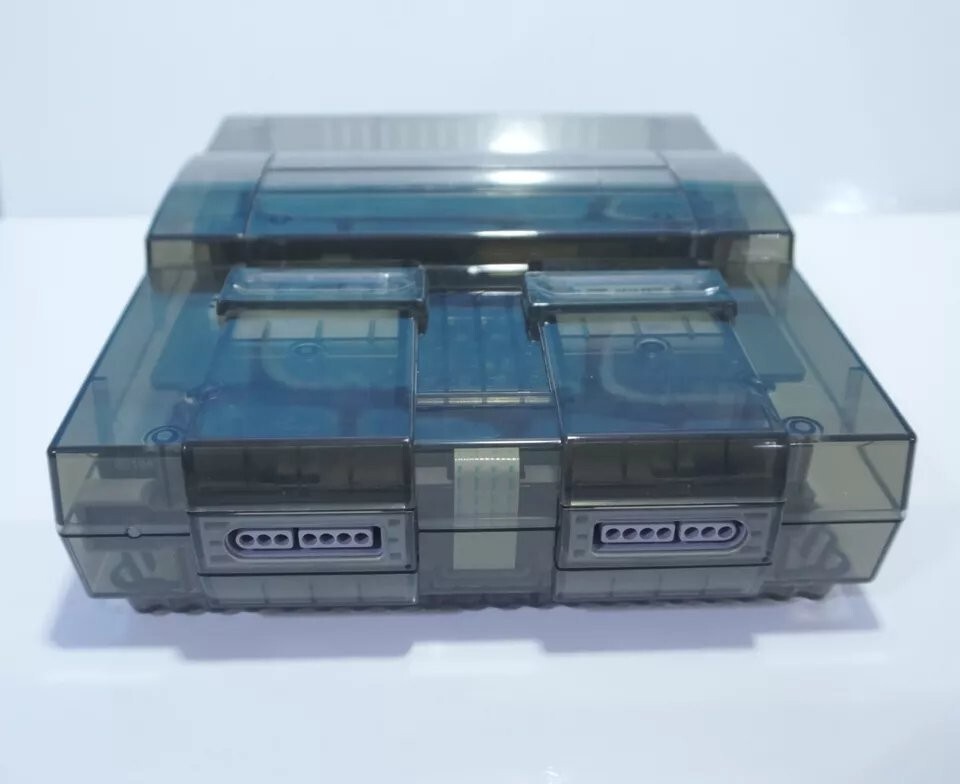 Super Nintendo SNES Smoke / Black Translucent Clear Console System