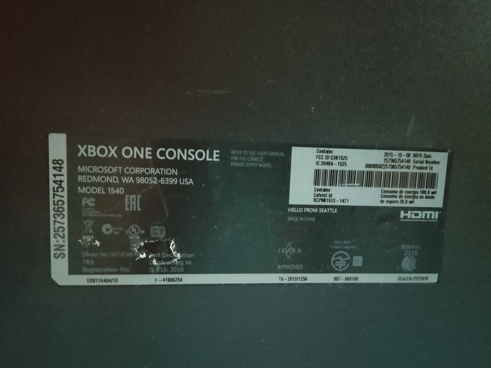 Microsoft Xbox One System 500GB Black Console Model 1540 w/ Games & Controller