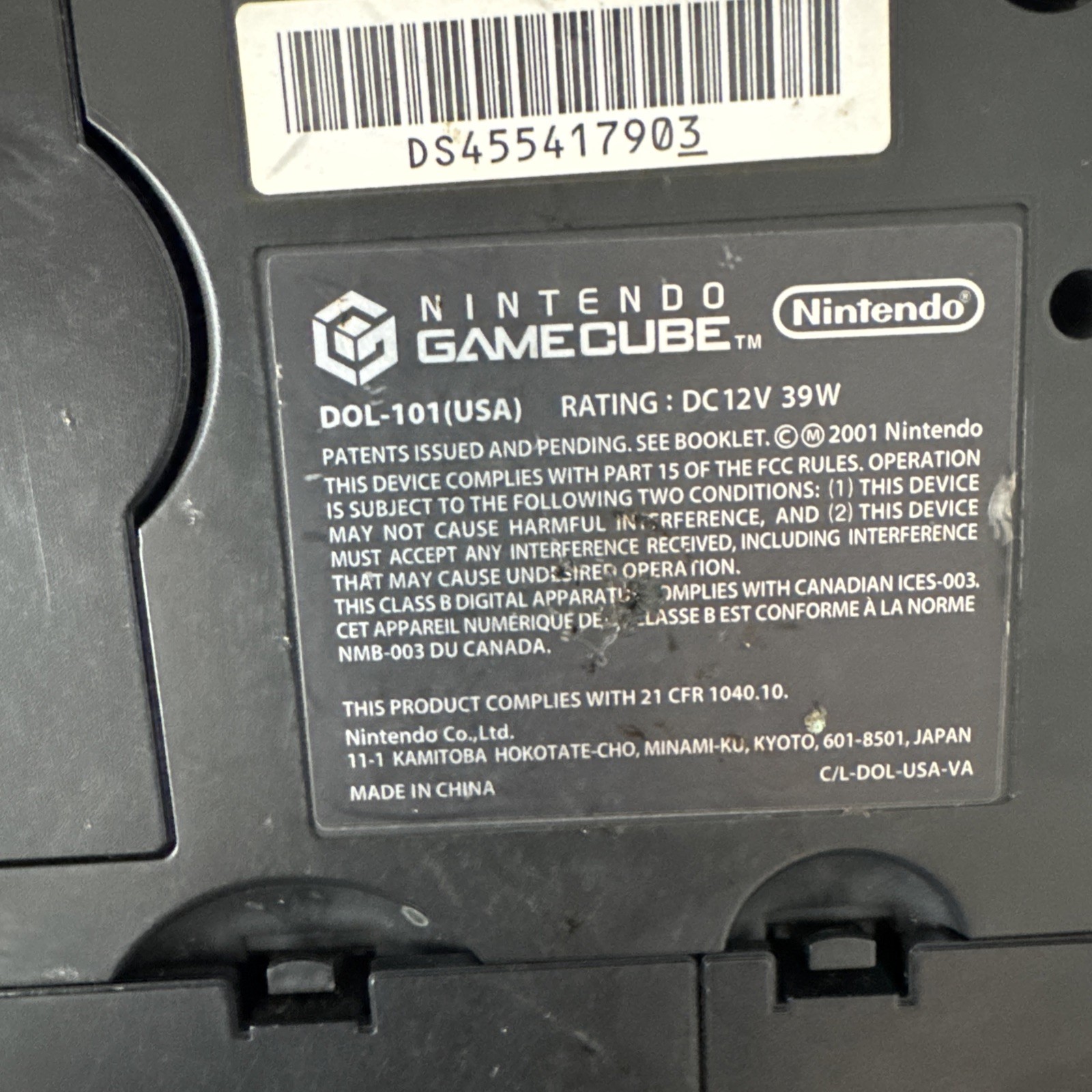 Nintendo GameCube Console, Controller Black Model DOL-101 Tested Working ALL OEM