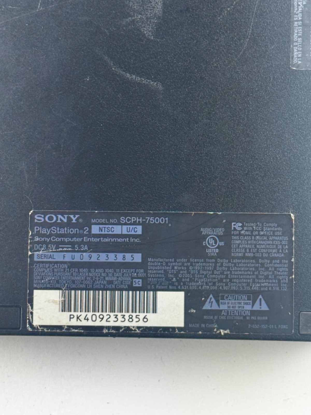 Sony PlayStation 2 PS2 Slim Black Console Bundle SCPH-75001