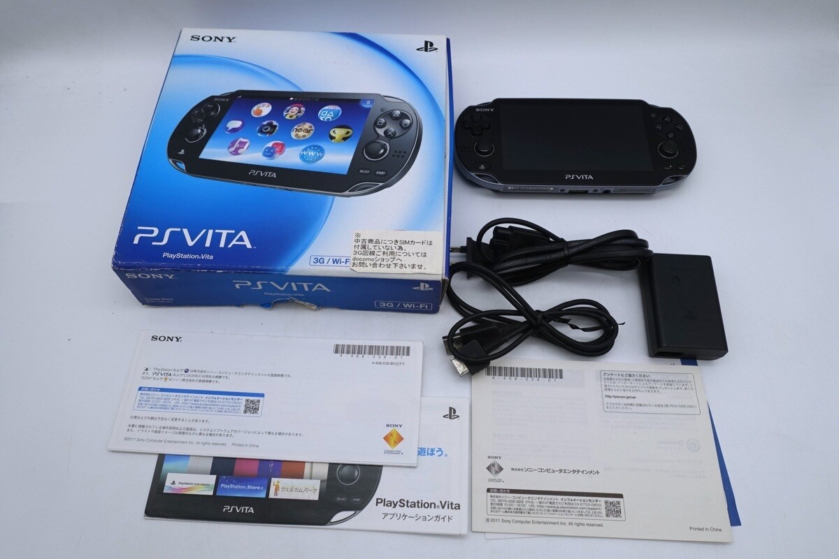 Playstation vita 3G / Wi-Fi model CRISTAL BLACK PCH-1100 japan 1000 series JP