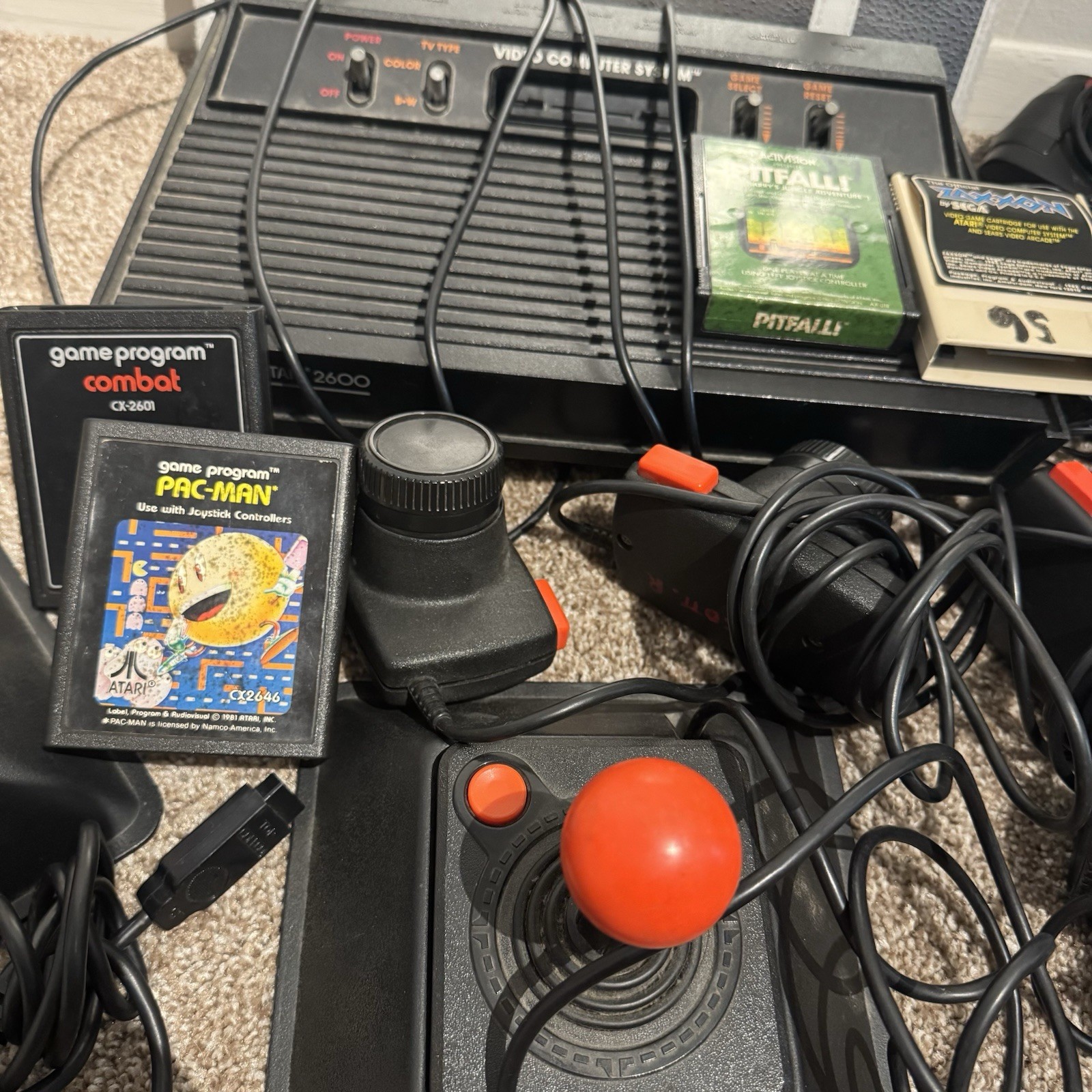 Atari 2600A Darth Vader Black Edition Console CX2600A 4 Games Untested