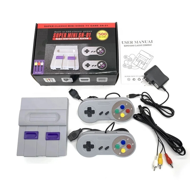 Super SN-01 Mini Classic Video Game Console Built-in 500 games , dual players