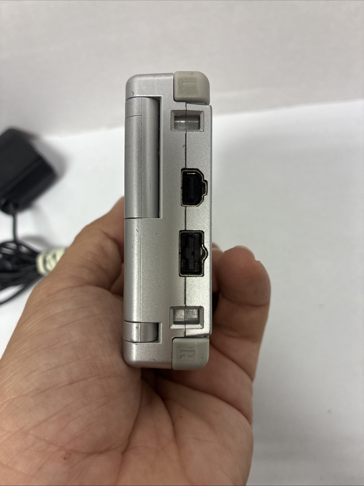 Nintendo Game Boy Advance SP AGS-001 Platinum Silver Console – Tested & Works