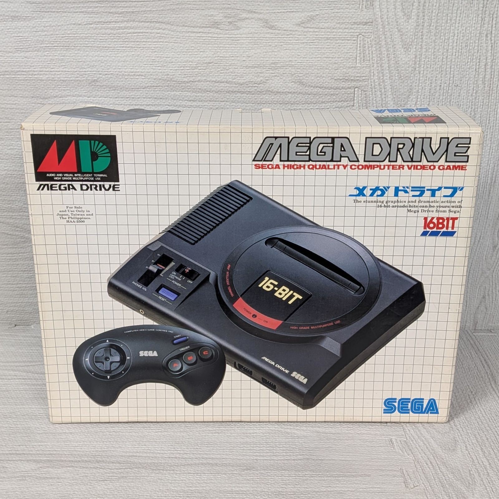 SEGA Mega Drive HAA 2510 with original box confirmed working includes manual con