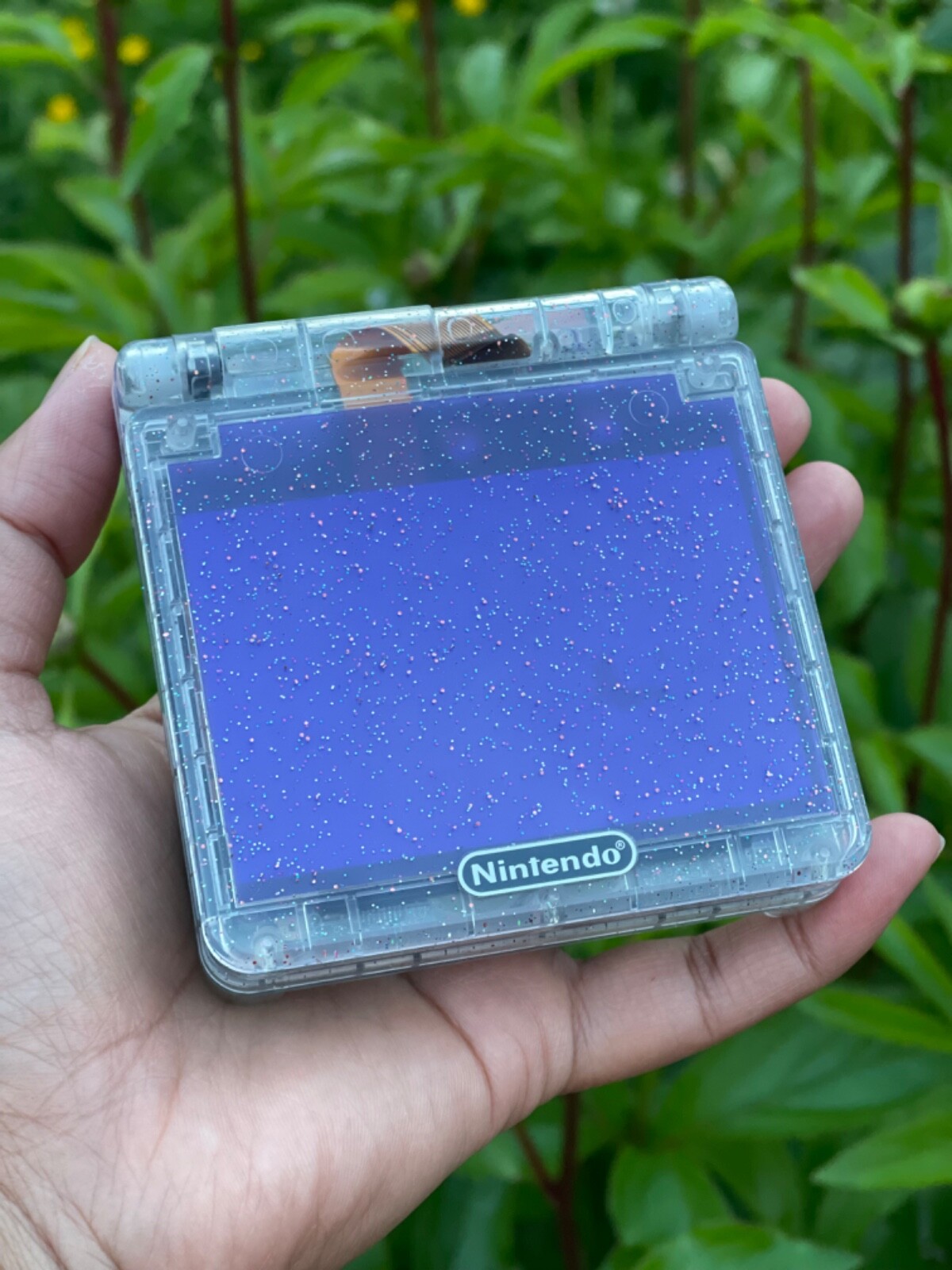 Custom Sparkly Nintendo Gameboy Advance SP Retro Console IPS Backlit & USB C Mod