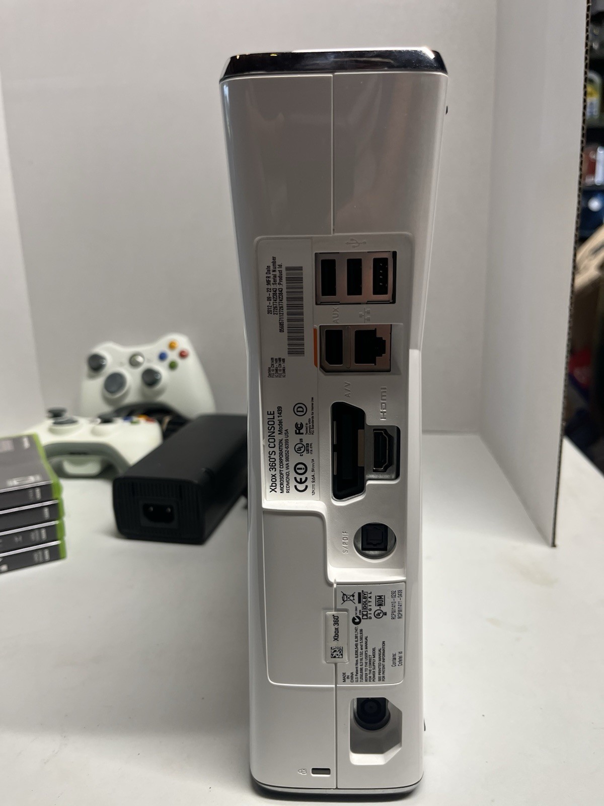 Microsoft Xbox 360 S Slim White 250GB Console With Games Bundle Tested Working