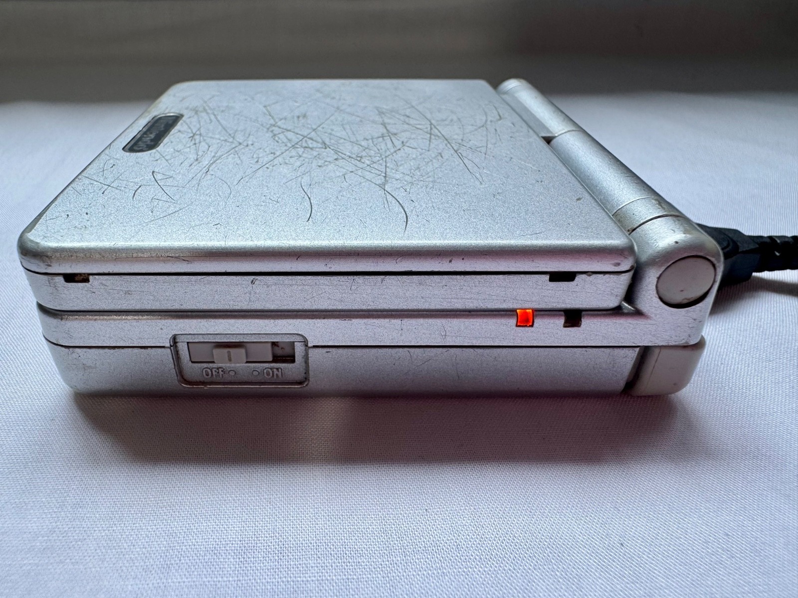 Nintendo Gameboy Advance SP AGS001 Metal Silver Handheld w/ USB Cable & Battery