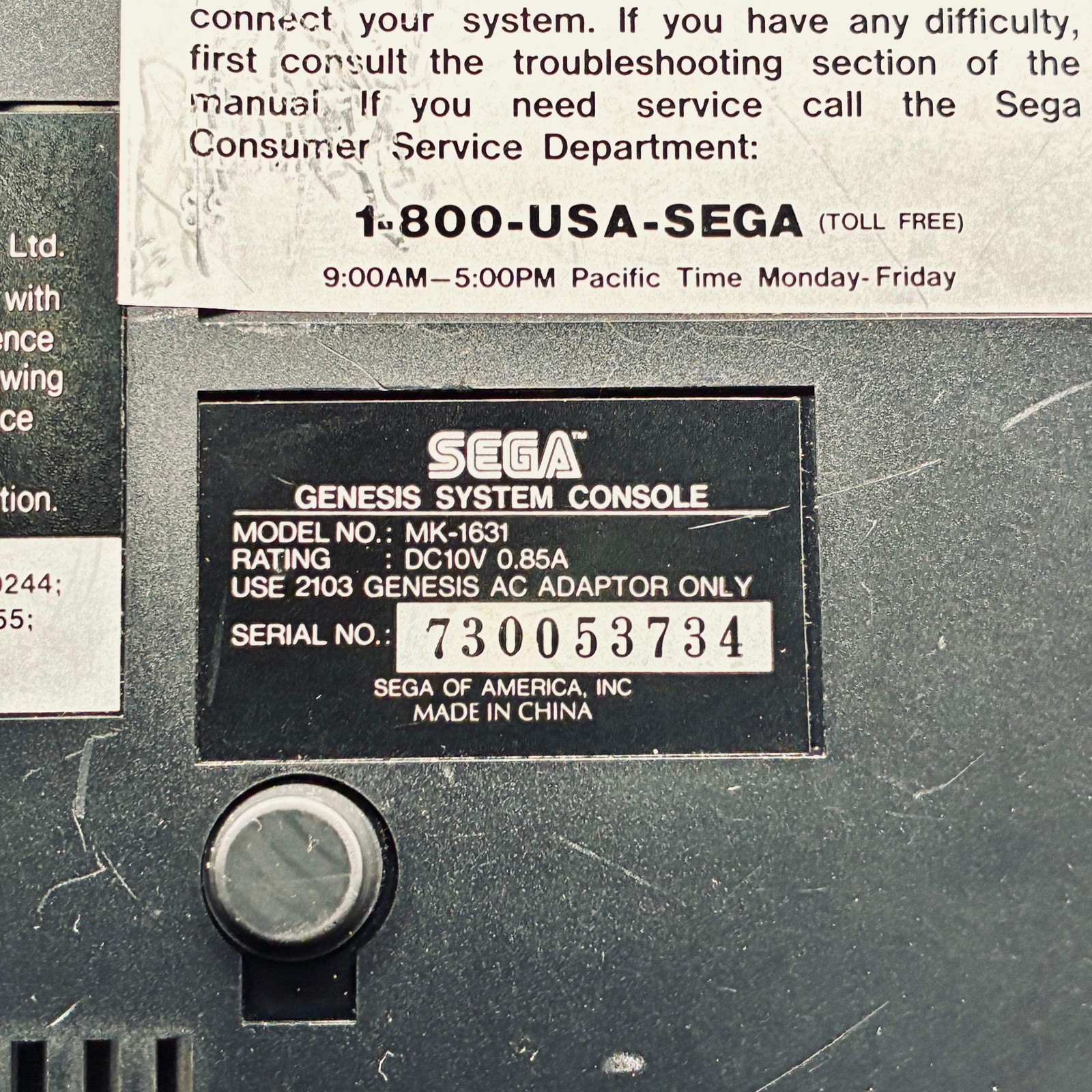 Sega Genesis Model 2 1993 Black – Controller Included