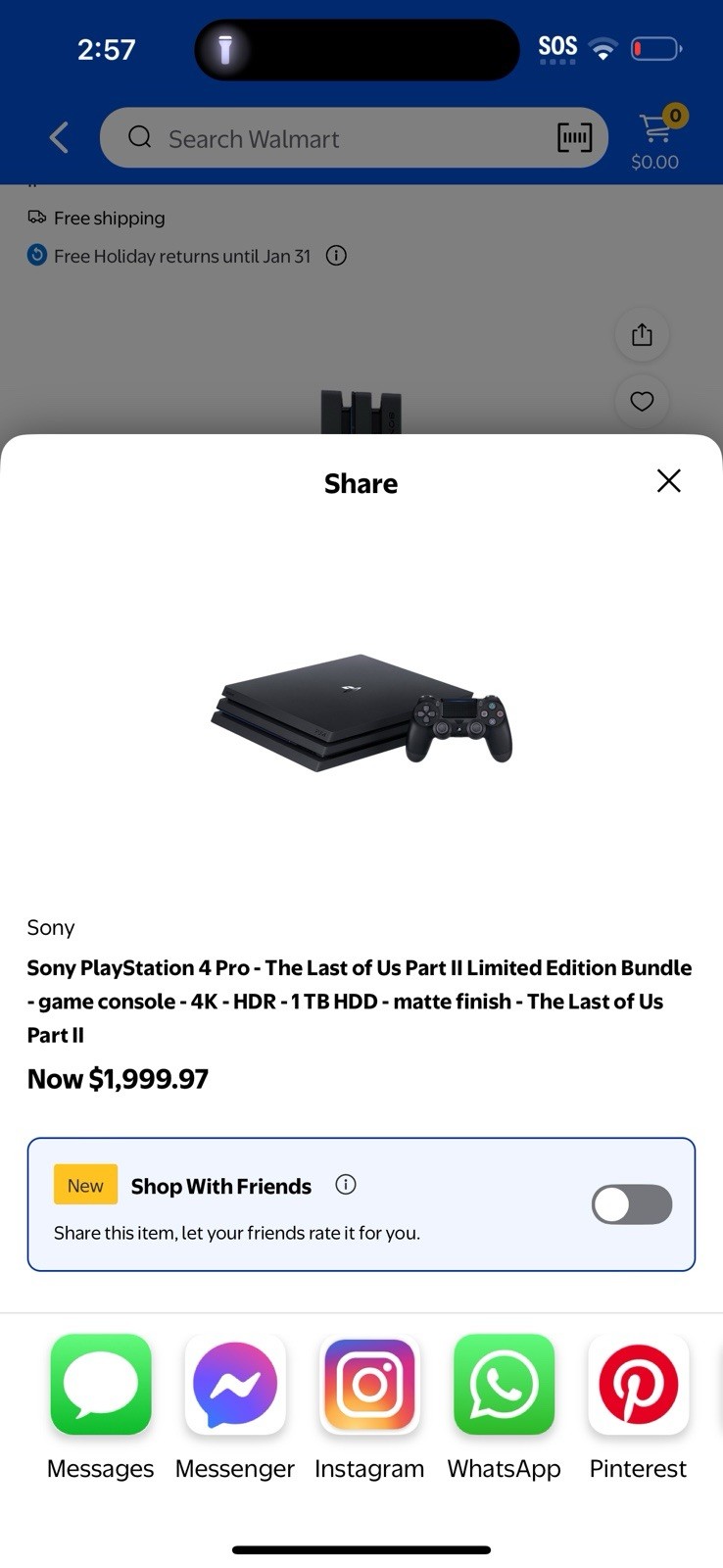 Sony PlayStation 4 Pro 1TB Black Console w/ Controller + Maneater, 4K HDR