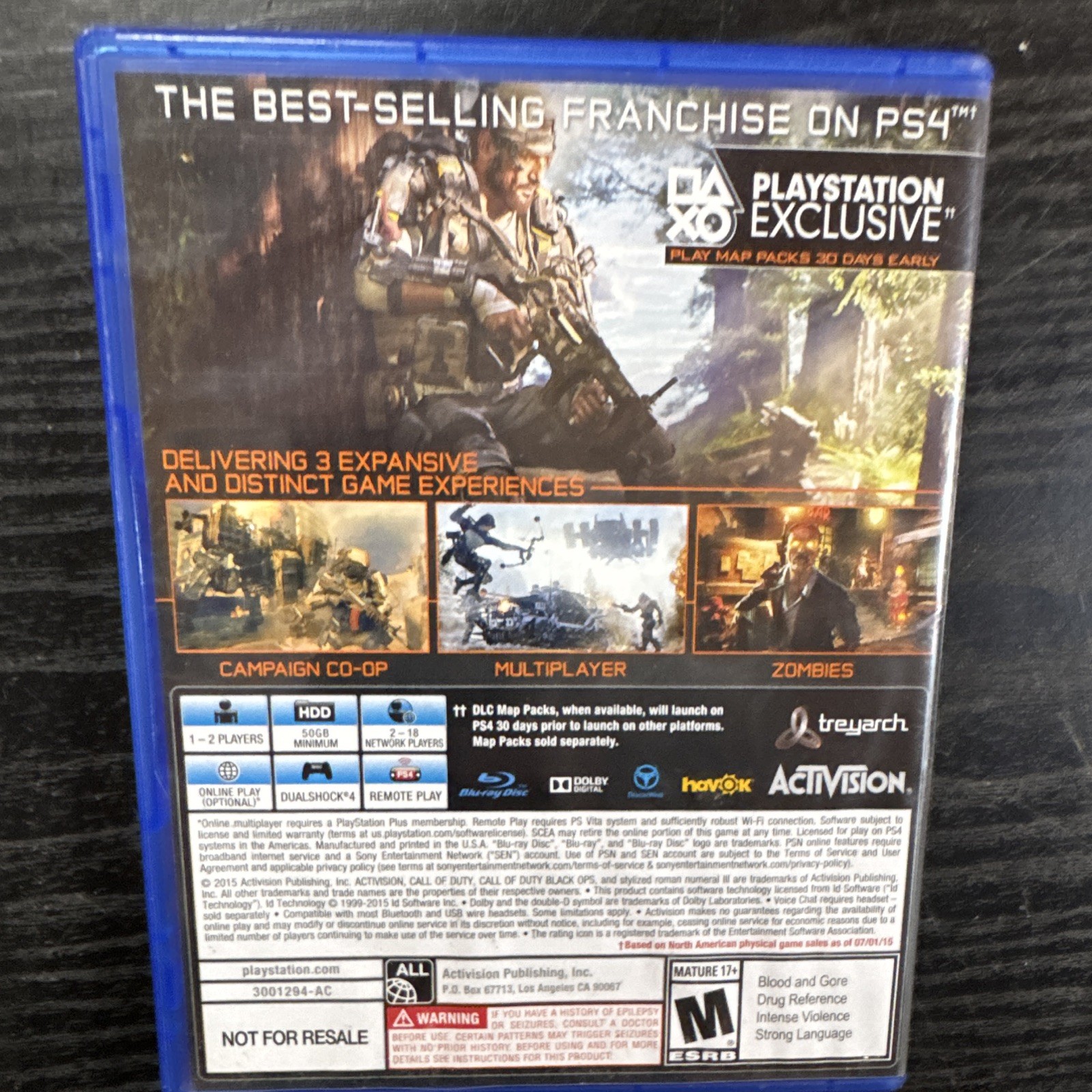 Sony PS4 500GB Black Ops III Limited Edition Bundle w/ DS Controller, Cables,