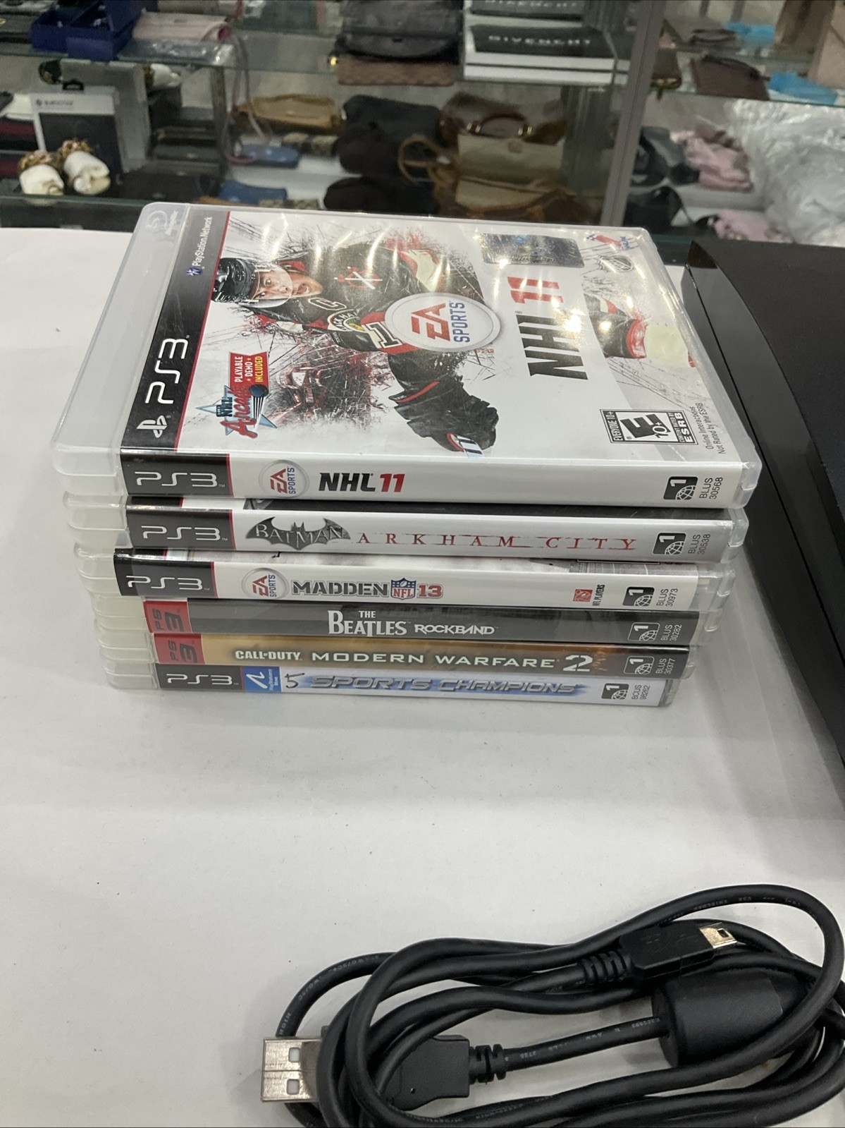 Sony PlayStation 3 Slim PS3 Console 160GB CECH-2501A w/Controllers,Cords & Games