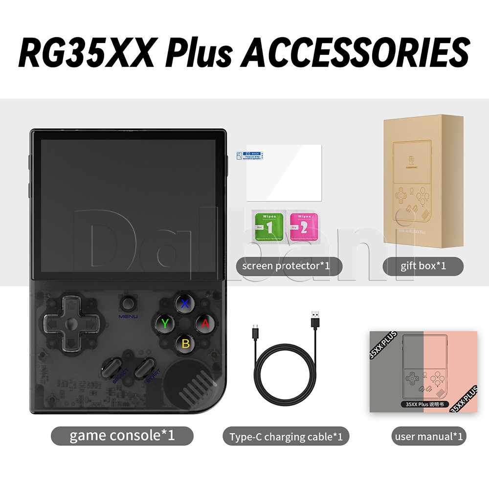 RG35XX Plus Anbernic Black Retro Game Console 3300mAh Linux System