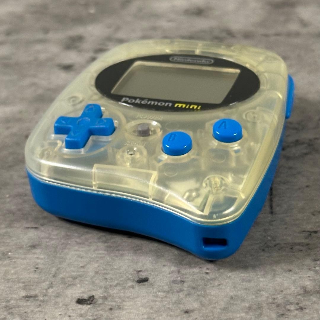 Nintendo Pokémon mini Console Clear + 3 Games Pichu Bros Party Pinball Tested