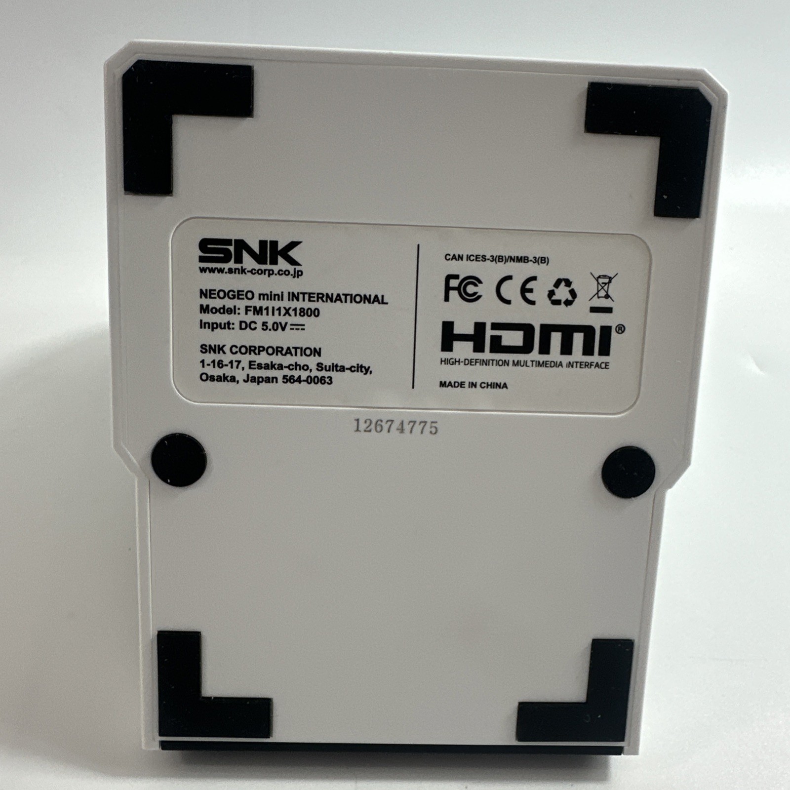 NEOGEO Mini International Classic Edition SNK 40th Anniversary TESTED With cord