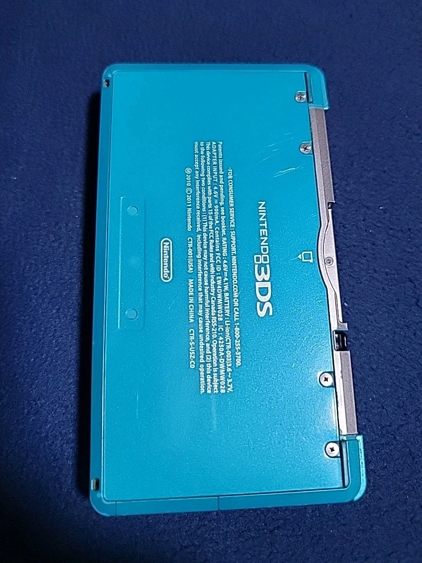Nintendo 3DS Handheld Console(Aqua Blue), w/ Charger & AR Cards, Tested!