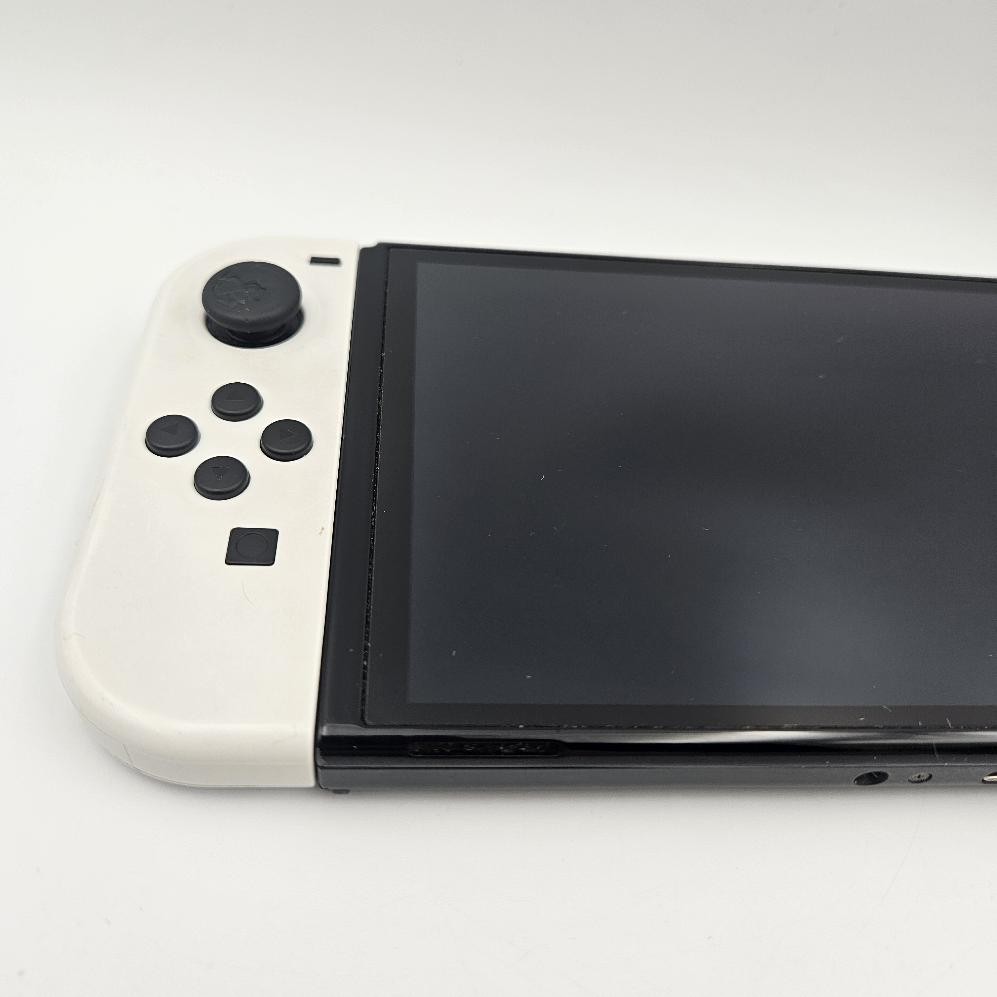 Nintendo Switch OLED HEG-001 White Handheld Console 64GB w/ Dock Damaged Joycon