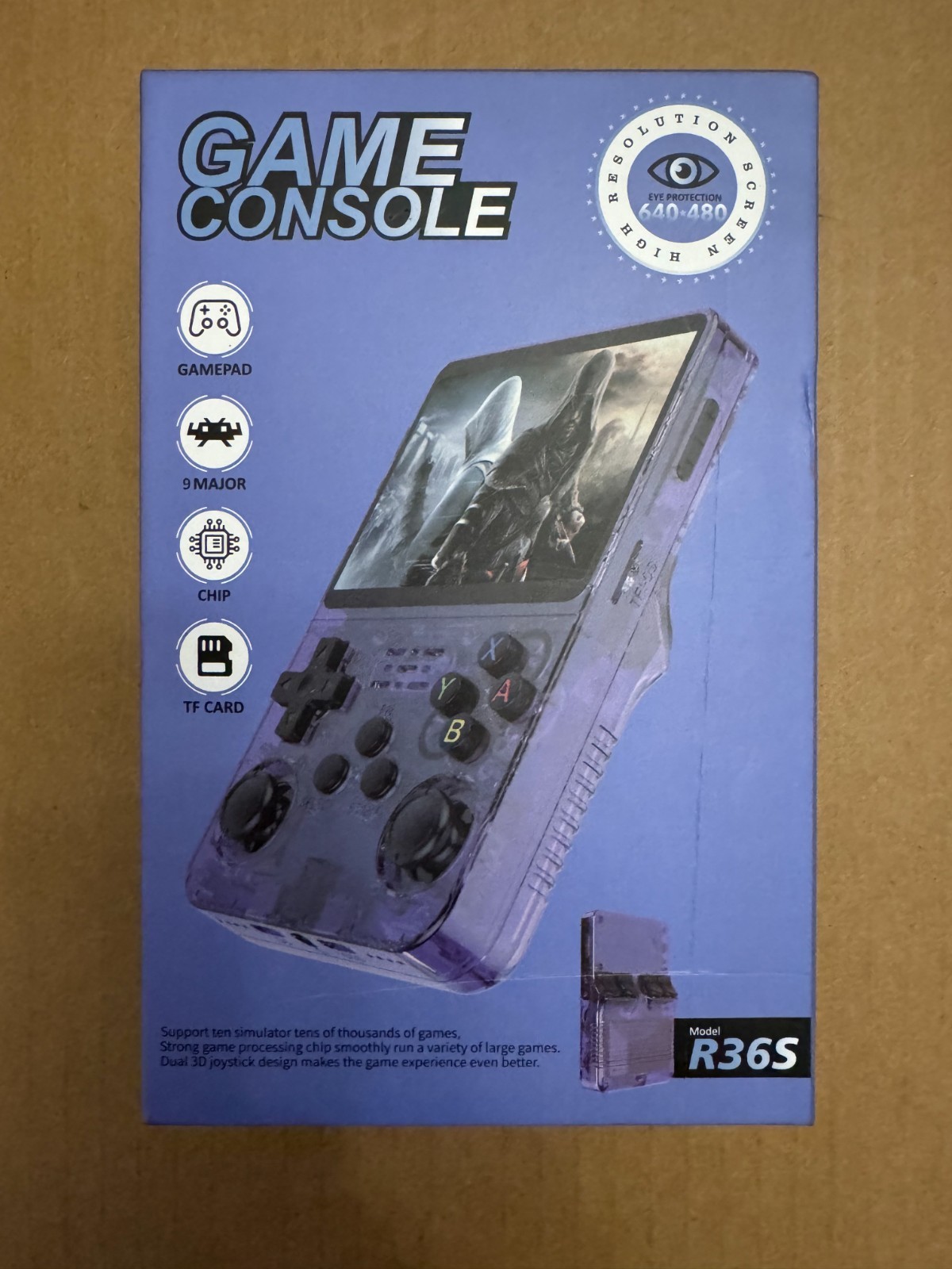 R36S 64GB Handheld Game Console 3.5 Inch IPS Screen 20000+ Games – BLACK – NEW