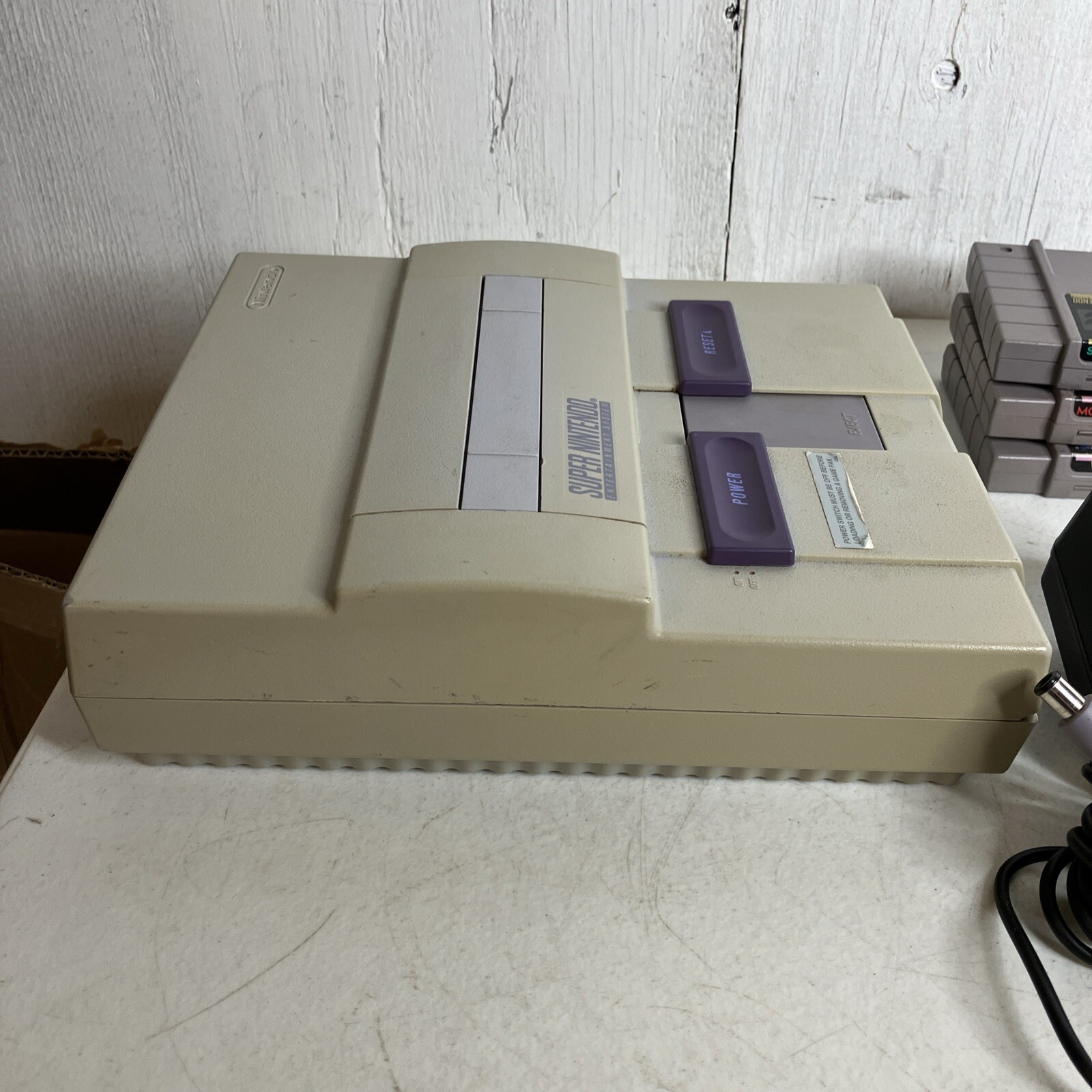 Super Nintendo SNES System Console 2 Controllers Bundle 3 Games Mario All Stars