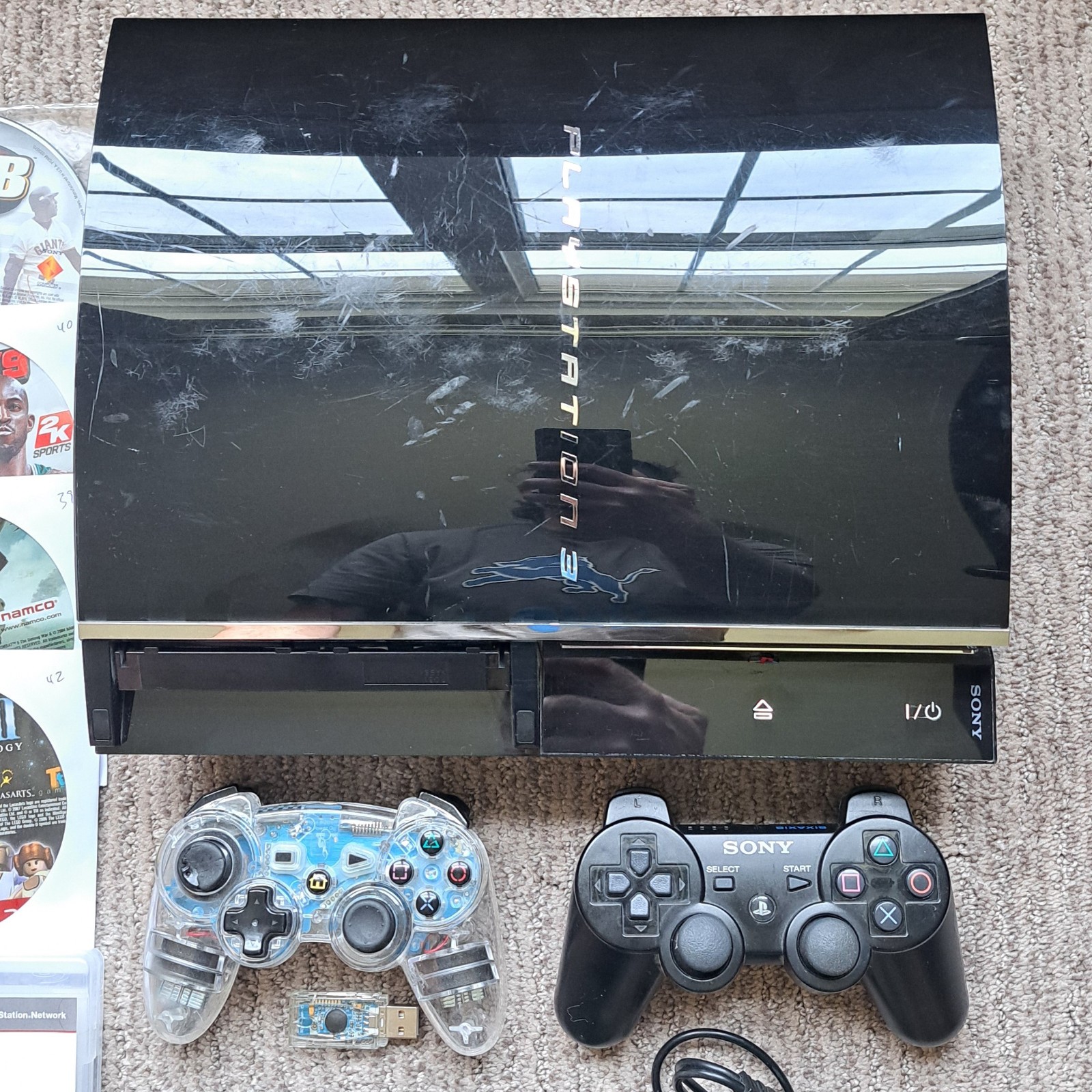 Sony PlayStation 3 80GB Console PS3 Bundle CECHE01 Backwards Compatible +5 games