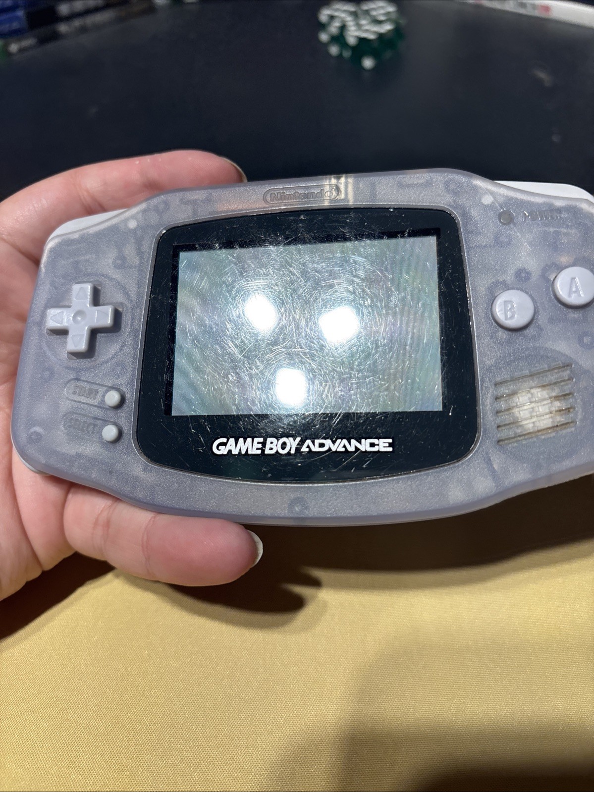 Nintendo Gameboy Advance Glacier Blue Tested Works With 1 Game No Battery Cover