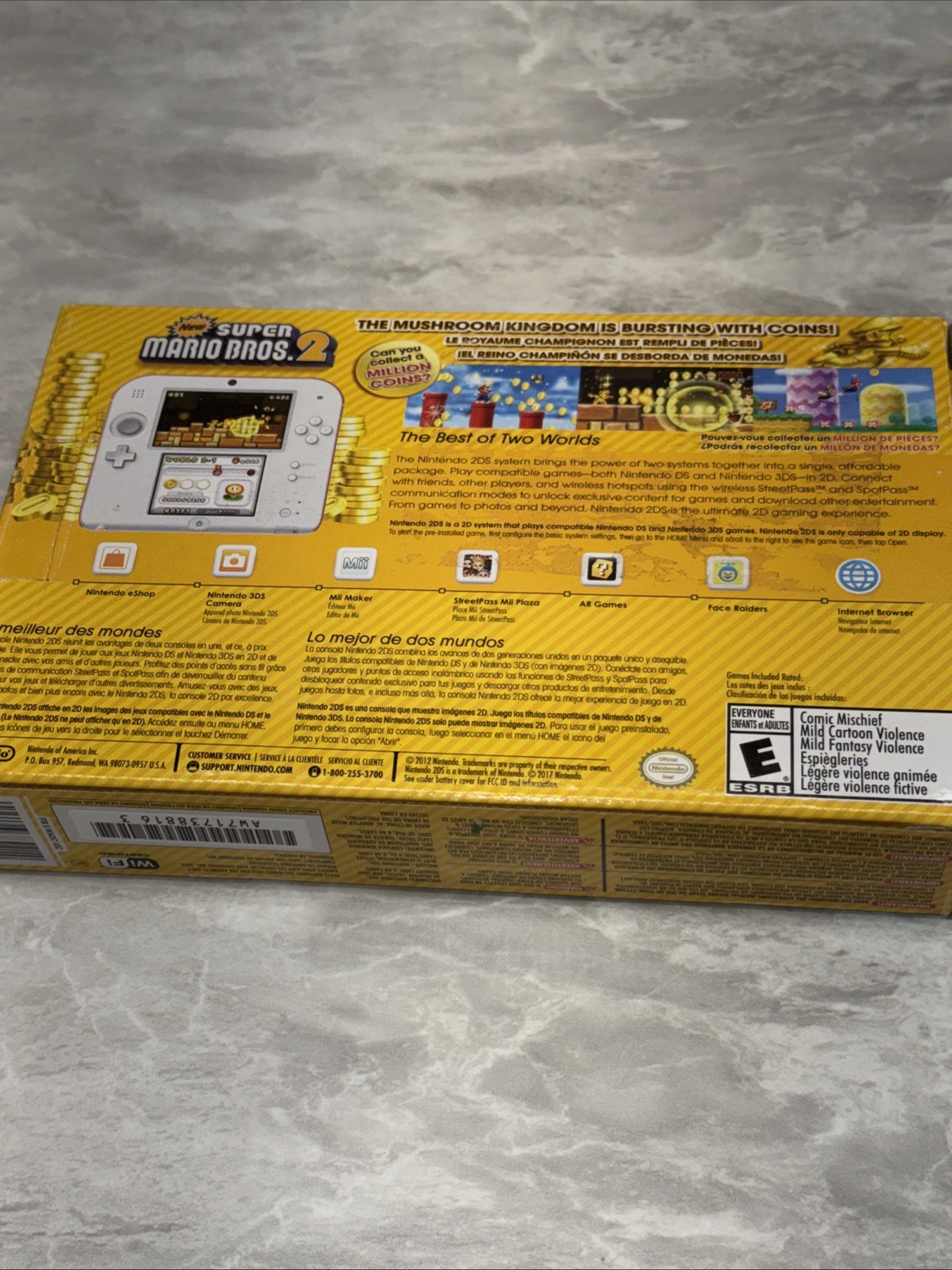 Nintendo 2DS Scarlet Red White Super Mario Bros. 2 Console FTR-001 Complete CIB